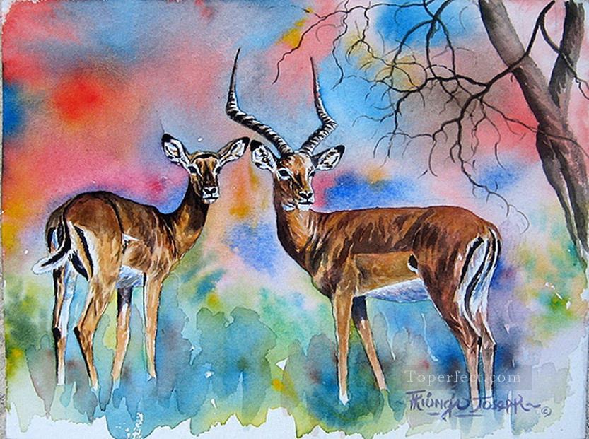 Impalas de l’Afrique Peintures à l'huile